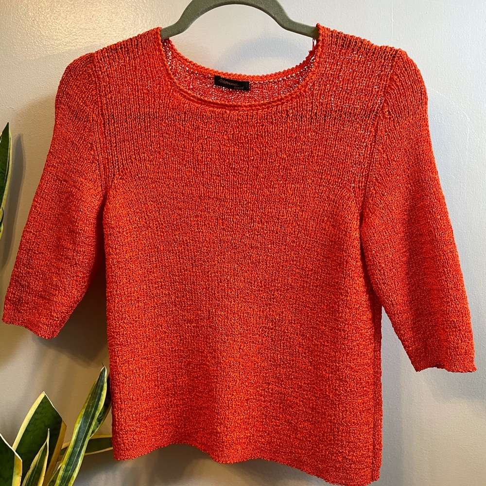 Morina Tricot Orange Knit Top | M
